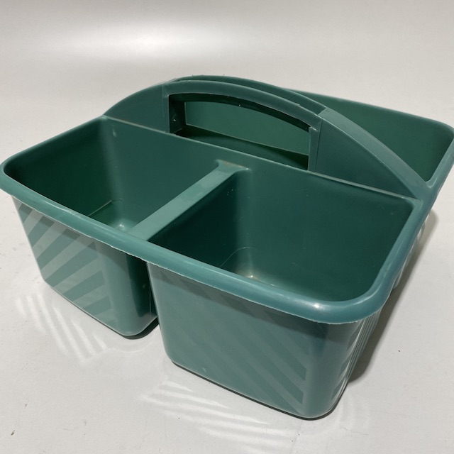 HAIR CADDY, Teal Green Plastic w Handle